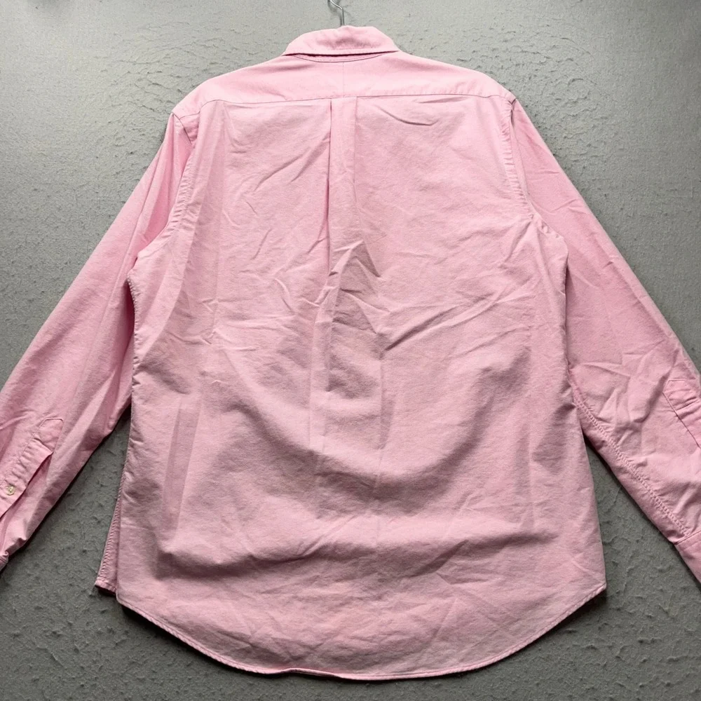 Ralph Lauren Mens Custom Fit Oxford Button Down Shirt Pink Long Sleeve Large